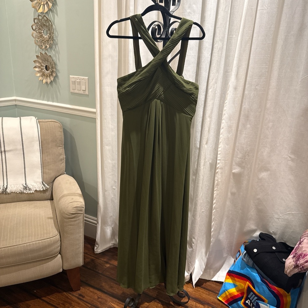 Lulu's Strapless Olive Green Dress